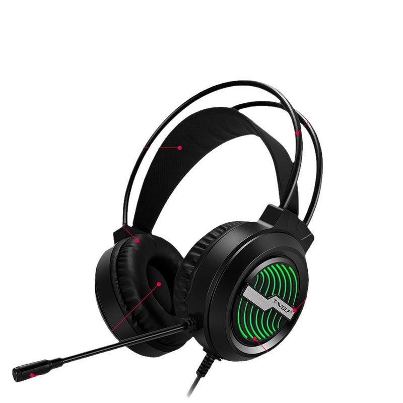 تي- وولف سماعة رأس T-WOLF H130 RGB للألعاب مع تعزيز الجهير - سلكية، تصدير عابر للحدود - Image 5