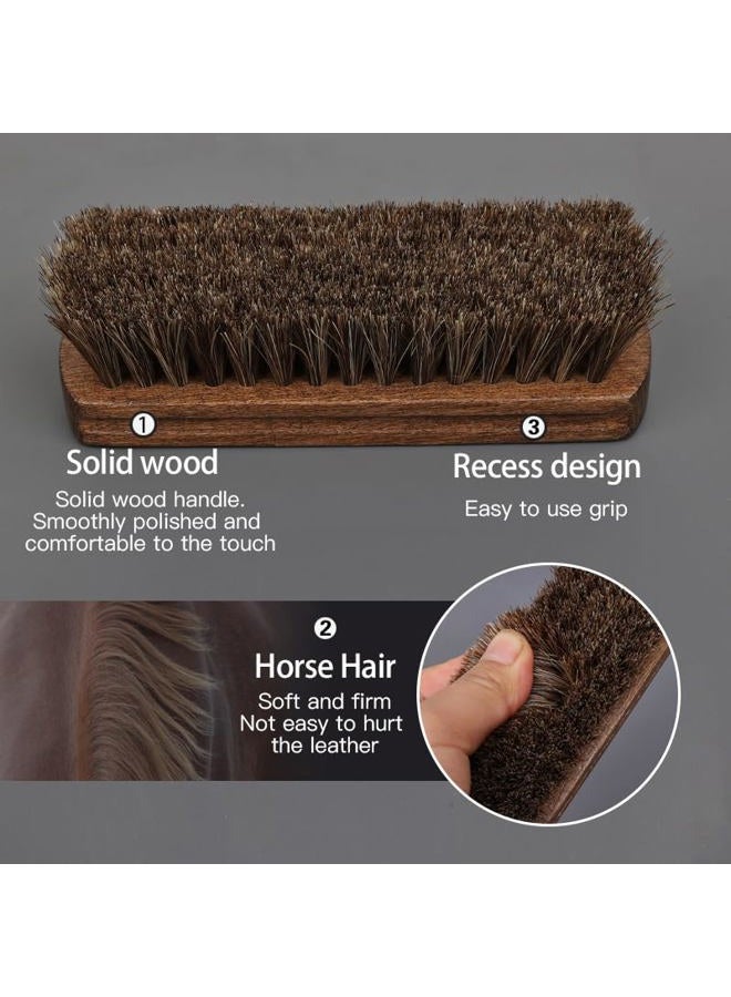 Maximilian Shoe Cleaning Brush Kit Shine Set Including Suede Brush Horse Hair Shoe Brush & Bending Wire Brush for Polishing Boot Brush with Soft Bristles - Image 3