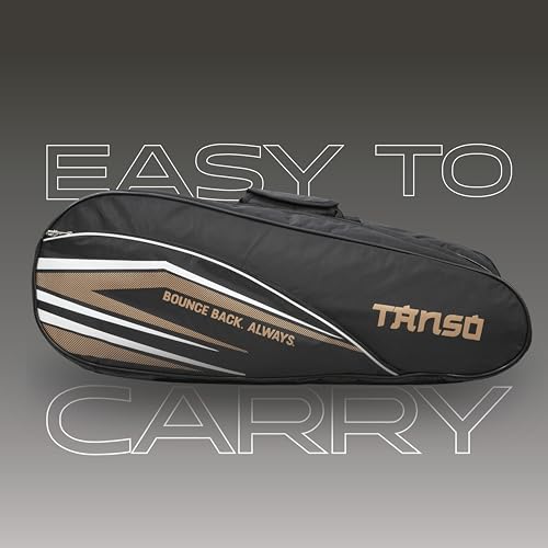 TANSO T-Blast Badminton Kit Bag | Spacious Racket Bag with Two Large Compartments and Separate Shoe Compartment | Front Zipper Pocket and Adjustable Straps - Image 2