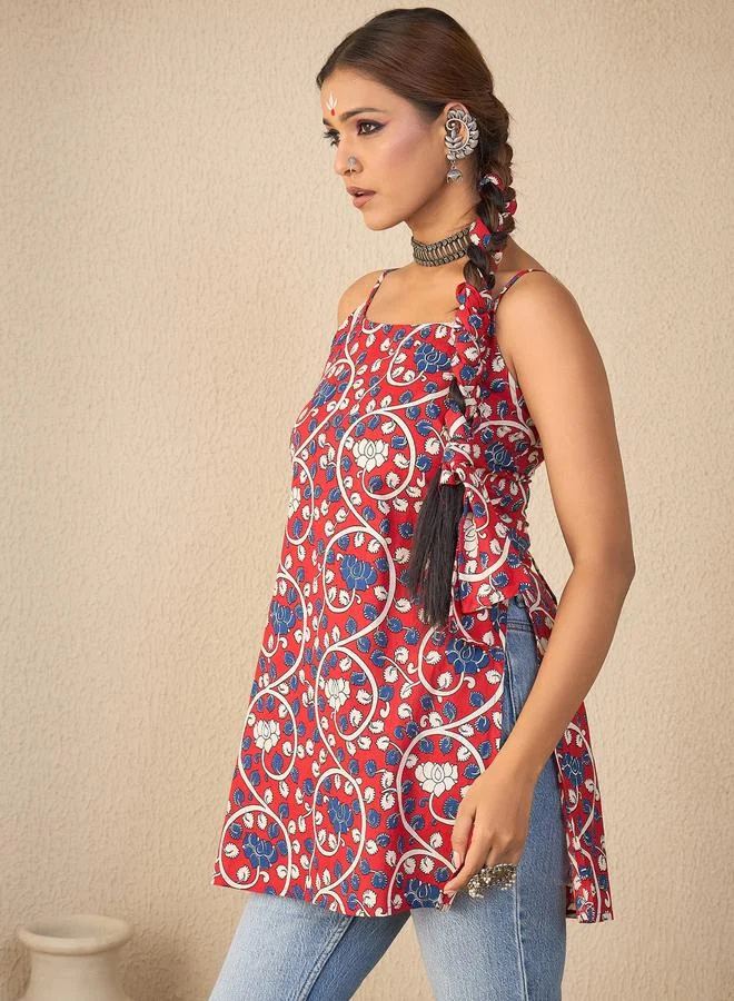 Winered Multi-Print Sleeveless Tunic Top