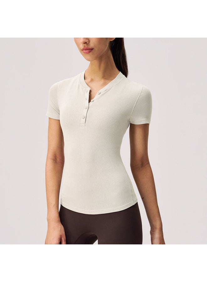 Runa Pulse Fitness Elastic Slim-fitting Quick-drying Yoga Short-sleeved T-shirt Women's Breathable Sweat-absorbent Sports Fitness Top