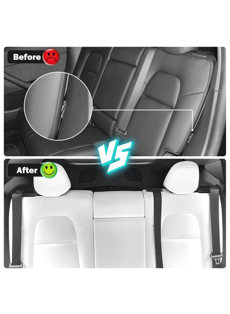 KASTWAVE Tesla Model Y Backseat Seatbelt Guide Holder with Headrest Hooks Compatible with Tesla Model Y 2024 2023 2022 2021 (Black) - 2 Pack - Image 4