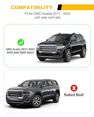 EZREXPM 220lbs Cross Bar Roof Rack Fit for GMC Acadia 20172023 Cargo Carrier Crossbar Rooftop Accessories with Side Roof Rails - Image 3