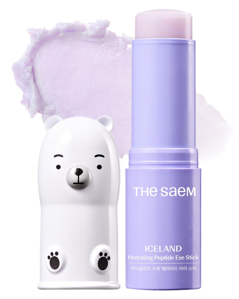 THESAEM Iceland Hydrating Peptide Eye Stick 0.38 oz - Elasticity, Cooling, Moisturizing Eye Balm for Loose Skin â€“ Under Eye Treatment - Balm to Smooth Skin Texture - Daisy Flower Scent - Image 1