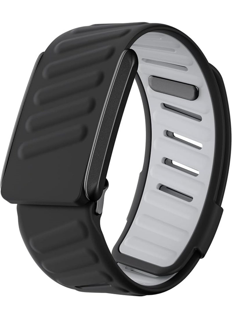Aookay Compatible with WHOOP 4.0 Band, Comfort Durable Silicone Wristband, Soft Silicone Sports Loop Strap for Men & Women, with U Shapped Connector (Black)  - Image 1