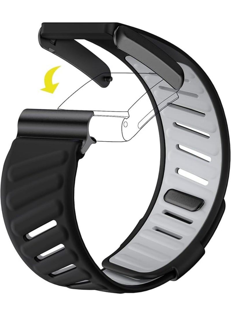 Aookay Compatible with WHOOP 4.0 Band, Comfort Durable Silicone Wristband, Soft Silicone Sports Loop Strap for Men & Women, with U Shapped Connector (Black)  - Image 2