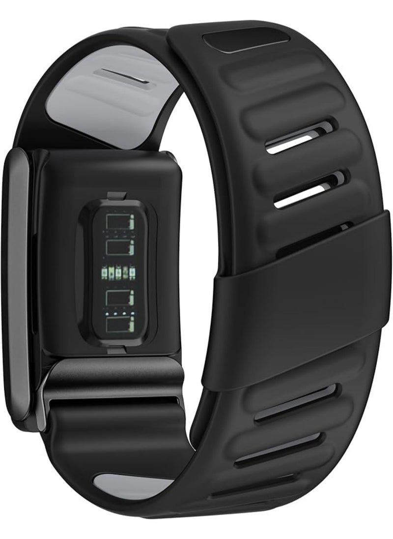 Aookay Compatible with WHOOP 4.0 Band, Comfort Durable Silicone Wristband, Soft Silicone Sports Loop Strap for Men & Women, with U Shapped Connector (Black)  - Image 3