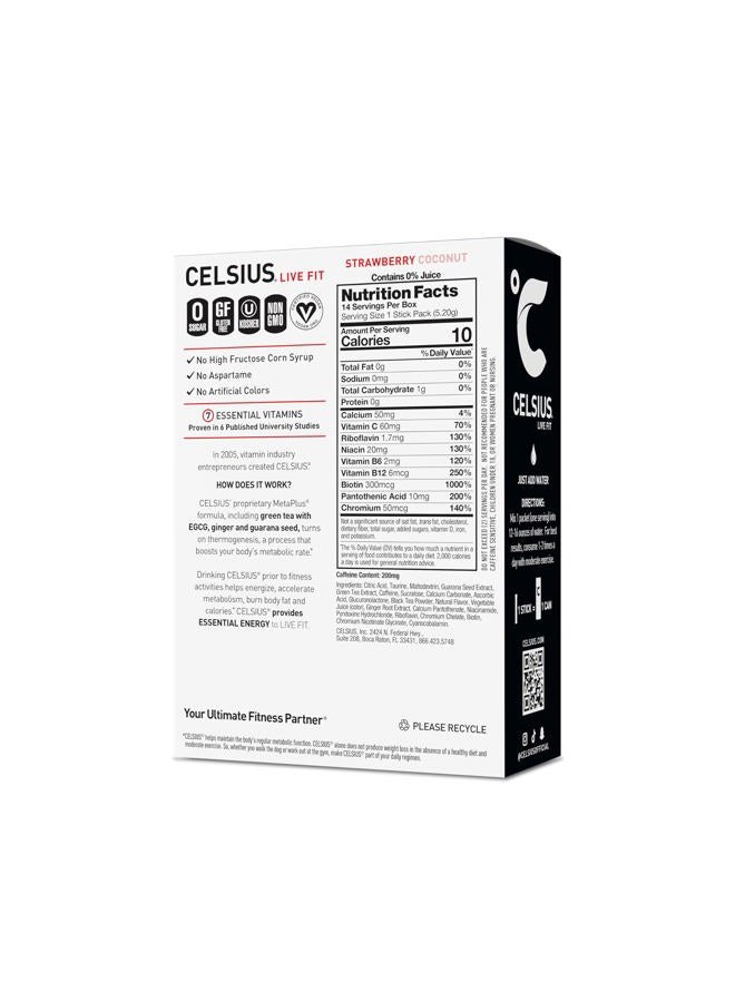 CELSIUS NOVIIML -the-Go Essential Energy Drink Mix, Strawberry Coconut (14 Stick Pack) - Image 2