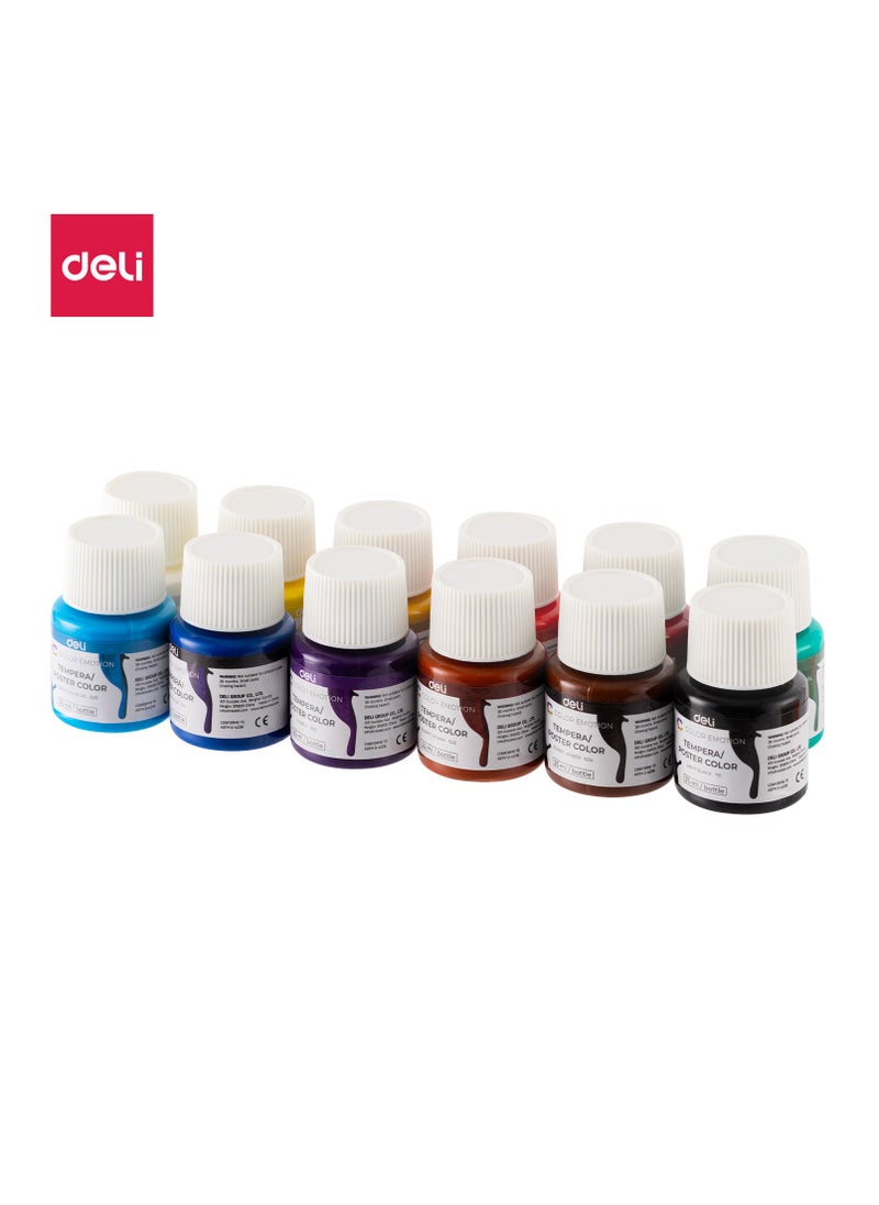Deli - EC14-12 Gouache Paint Color Emotion- 25ml Tube (Set of 12 Colors) - Image 1