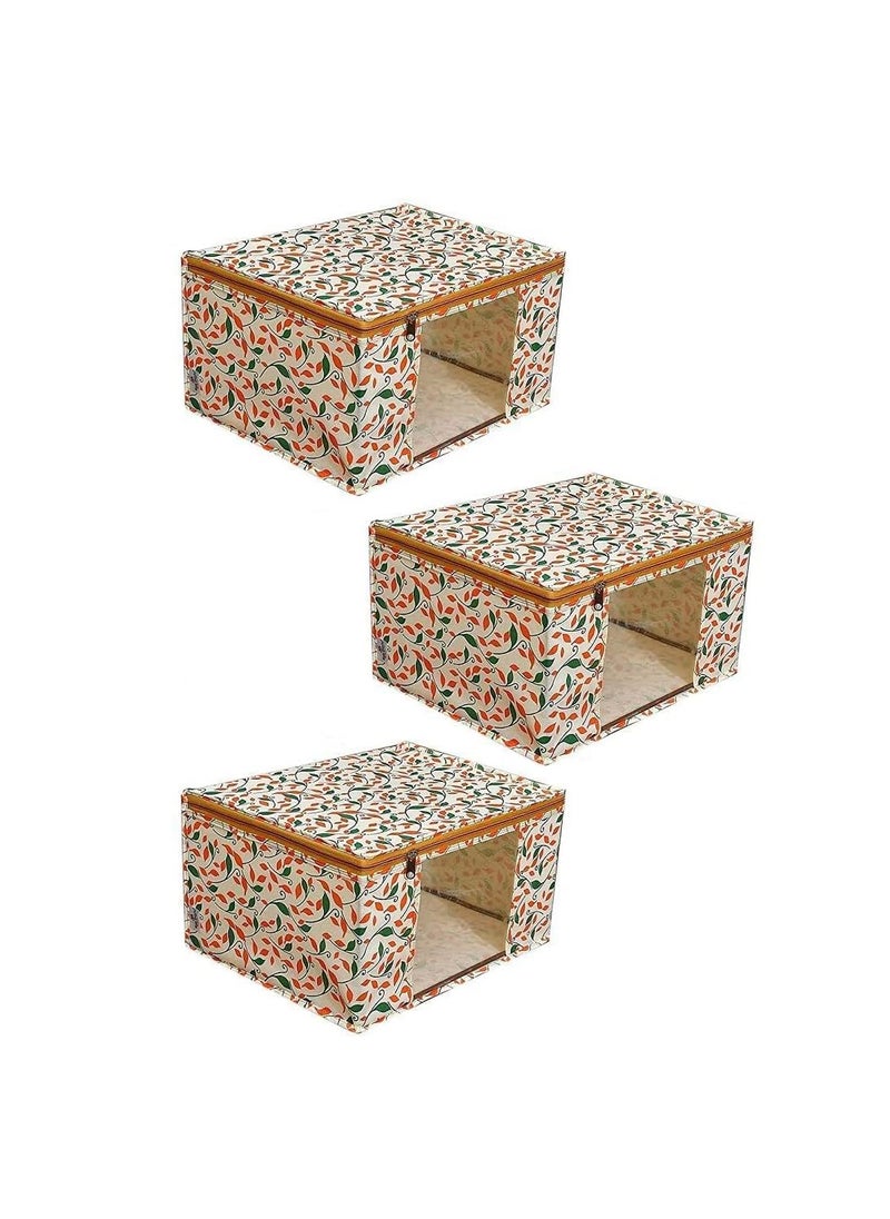 AI ANKIT INTERNATIONAL AI ANKIT INTERNATIONAL NonWoven Saree Bags 3 pcs Saree Covers with Zip Saree Covers for Storage With Moisture Dust Proof Wardrobe Organiser  - Image 1