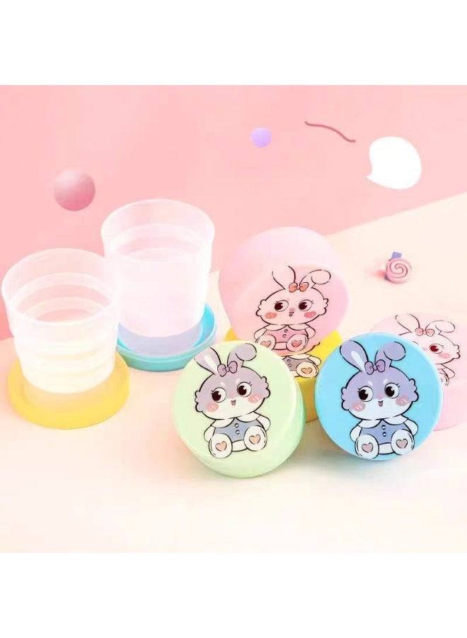 Kids Drinkware - Portable foldable plastic cups, set of 2 pieces, bright multicolor designs with random decoration, safe lightweight structure, travel friendly 20g each - Image 4