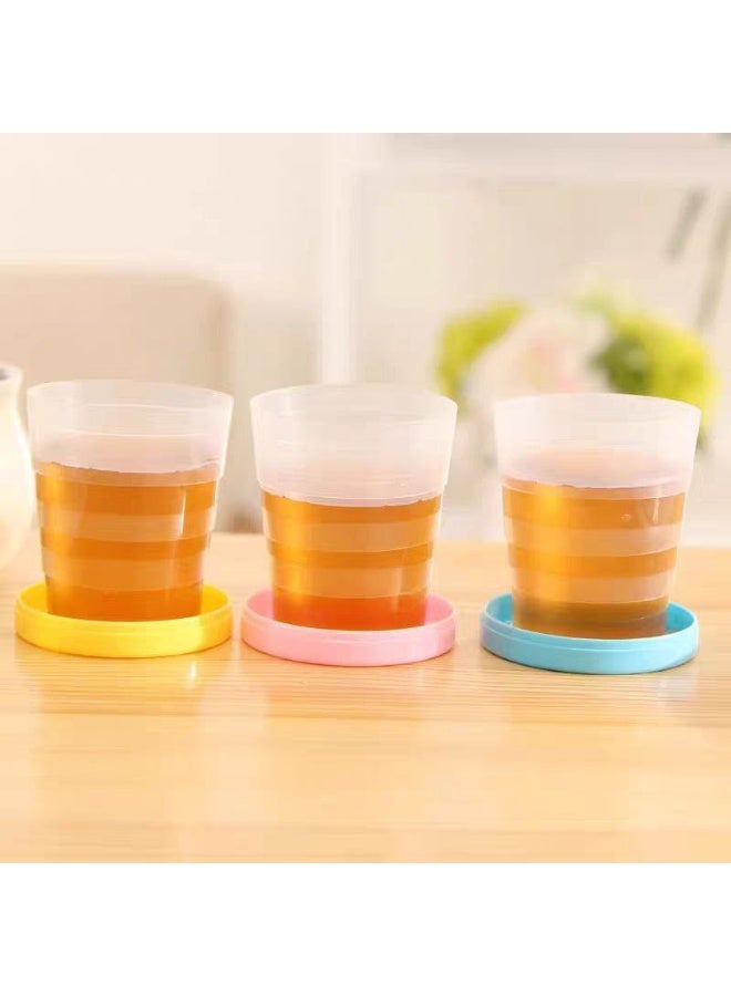 Kids Drinkware - Portable foldable plastic cups, set of 2 pieces, bright multicolor designs with random decoration, safe lightweight structure, travel friendly 20g each - Image 5