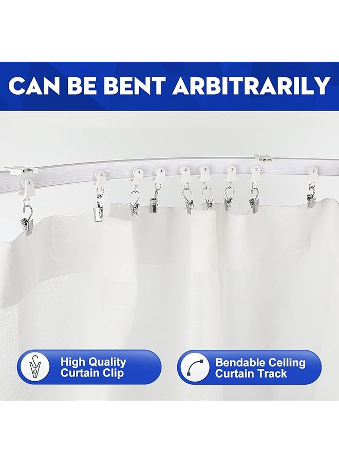 erorex Curved Ceiling Curtain Track Flexible Bendable Mount For Curtain Rail Bunk Bed Bay Window Room Divider 5 M - Image 2