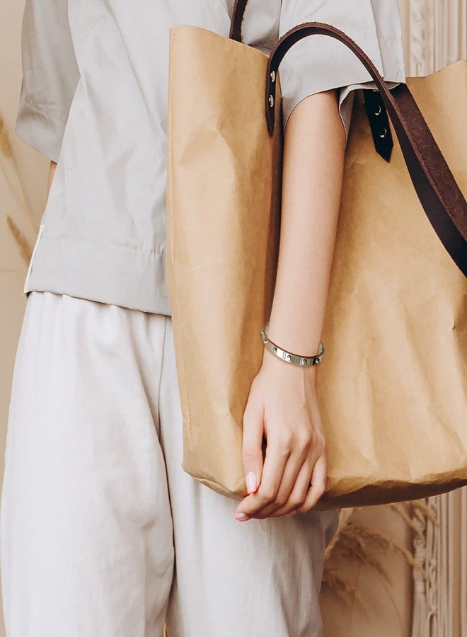 JINHUI Christmas Jewelry Gift for Her, Stainless Steel Silver Love Bangle Bracelet, Dainty Friendship Bangle Bracele for Women (Size 6.5") - Image 3