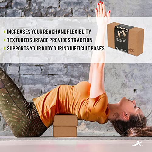 Vector X Cork Yoga Block Premium High Density Non-Slip Exercise Yoga Bricks, Lightweight, Odor-Resistant and Moisture-Proof, Perfect Yoga Equipment for Women & Men- Size (22.5 x 15 x 7.5 cm) - Image 4