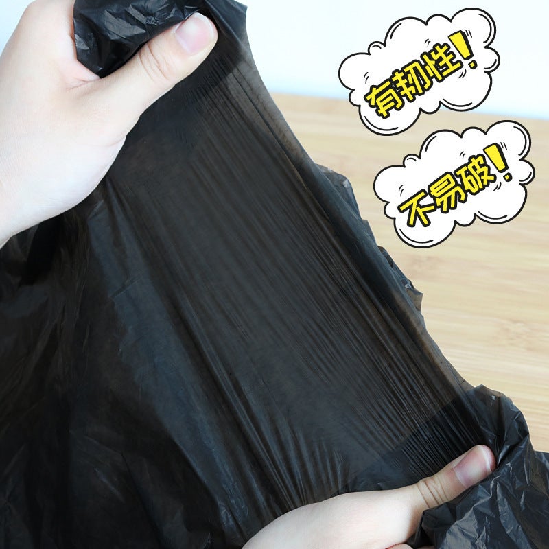 Garbage Bag Household Portable Black Bag Thickened Extra Thick Large Vests Kitchen Plastic Bag Medium - Image 4