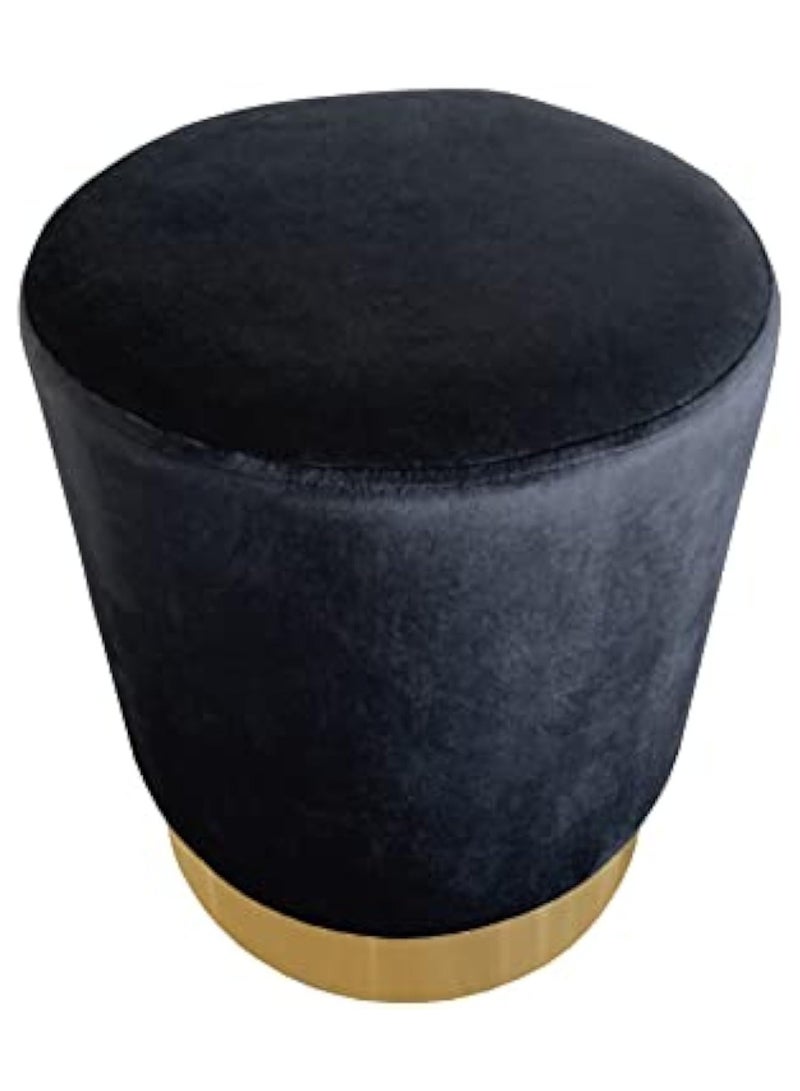 MAPLE HOME DECORATION Maple Home Modern Round Ottoman Accent multifunctional Gold Plating Base Velvet Upholstered Footrest Mushroom Stool Soft Padded Seat Vanity Chairs Make-up Living Room Bedroom Patio Furniture  - Image 3