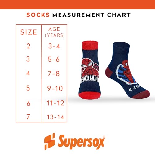 Supersox Ankle Disney Avenger Ankle Length Socks for Kids, Made with Breathable, Anti Odour & Moisture Absorbent Combed Cotton with a Extra Durable Welt, Ideal For All Day Wear (Pack Of 5), Assorted - Image 3