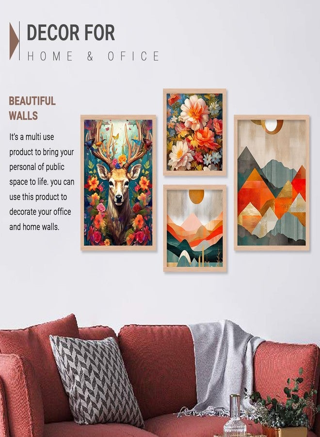 ARTELLY Modern Art Framed Wall Paintings For Wall/Home Decoration Living Room Bedroom Dining Room Decorative Big Size Wall Painting For Office Hotel Cafe Room Decor (Set of 4) (Art Deco, 10) - Image 5