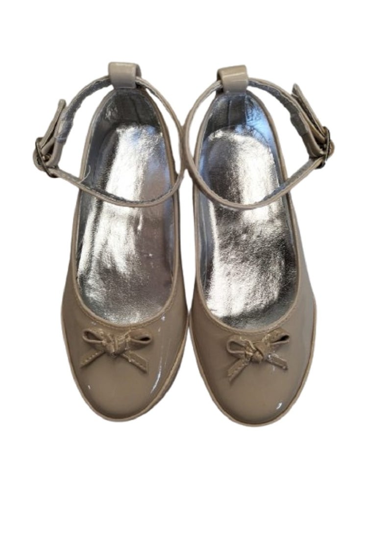 Generic Glossy Beige Leather Shoes for Kids-24 - Image 2