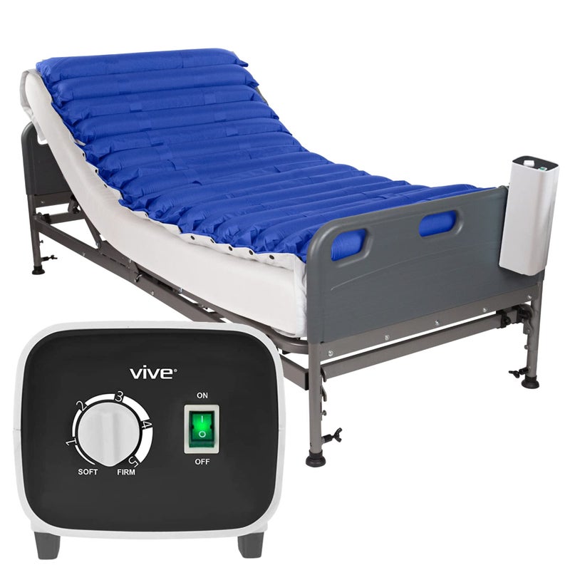 Vive 5 Alternating Pressure Mattress  Air Topper Pad for Bed Sore Ulcer Prevention Bedridden Treatment  Inflatable Quiet Alternative Cover  Fits Hospital Bed  Includes Electric Pump System
