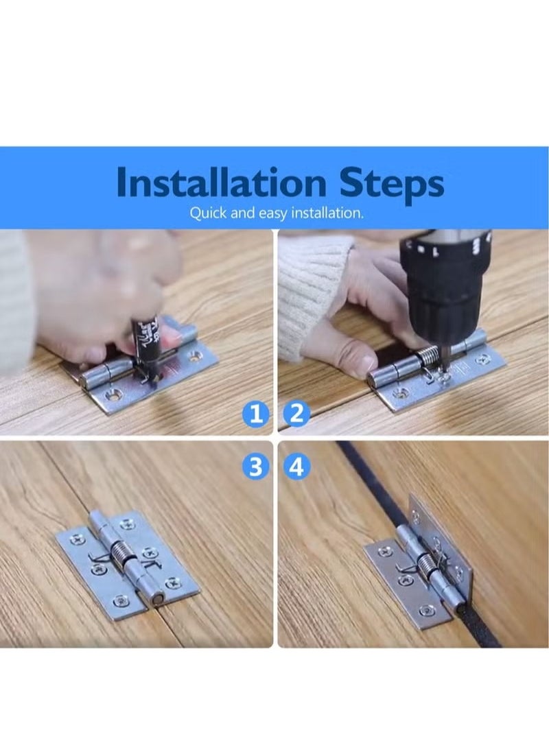 Self Closing Door Hinges 2 Inch Set of 4 Spring Hinge Automatic Door Closer Hinge Soft Auto Close Door Hinges for Home  - Image 4
