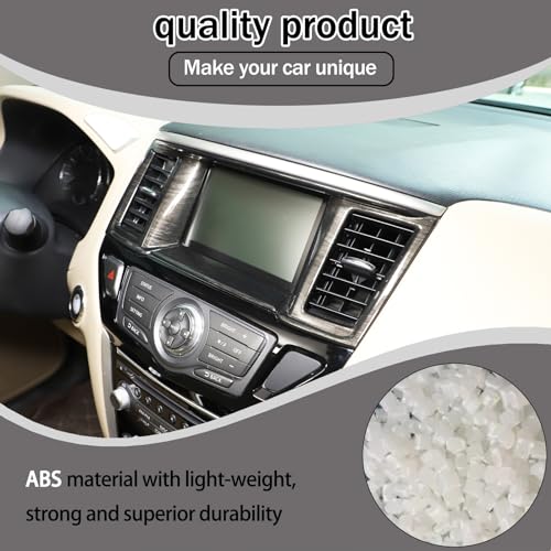 Lcojicep Navigation Panel Frame Air Outlet AC Vent Cover Trim Compatible with Nissan Pathfinder 2013-2018, Central Navigation Screen Panel Middle AC Vent Cover Trims Accessories(Black Wood Grain) - Image 4