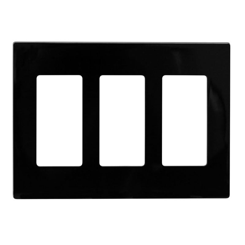 Leviton 3Gang Decora Plus Screwless Wallplate Polycarbonate 80311SE Black