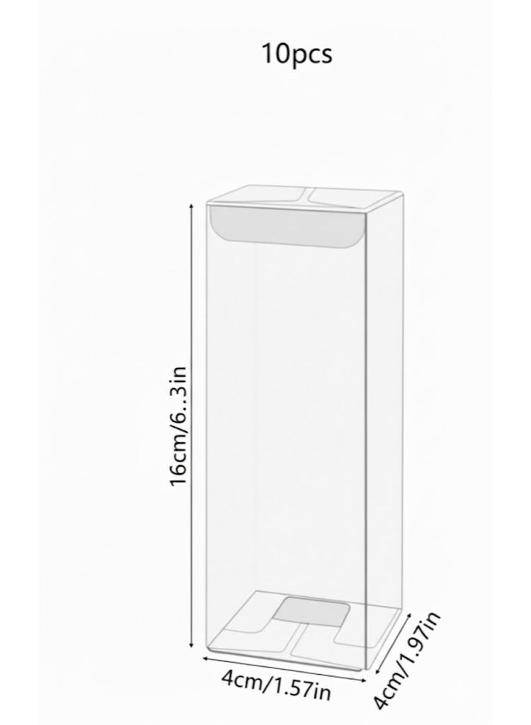 ANUM BY MUNA 10 Pieces Printed Transparent PVC Gift Boxes – Single-Color Printed Plastic Boxes, Ideal for Displaying Jewelry, Chocolates, Toys, and Practical Gifts. Dust-Protected Display Box, Perfect for Jewelry, Weddings, - Image 2