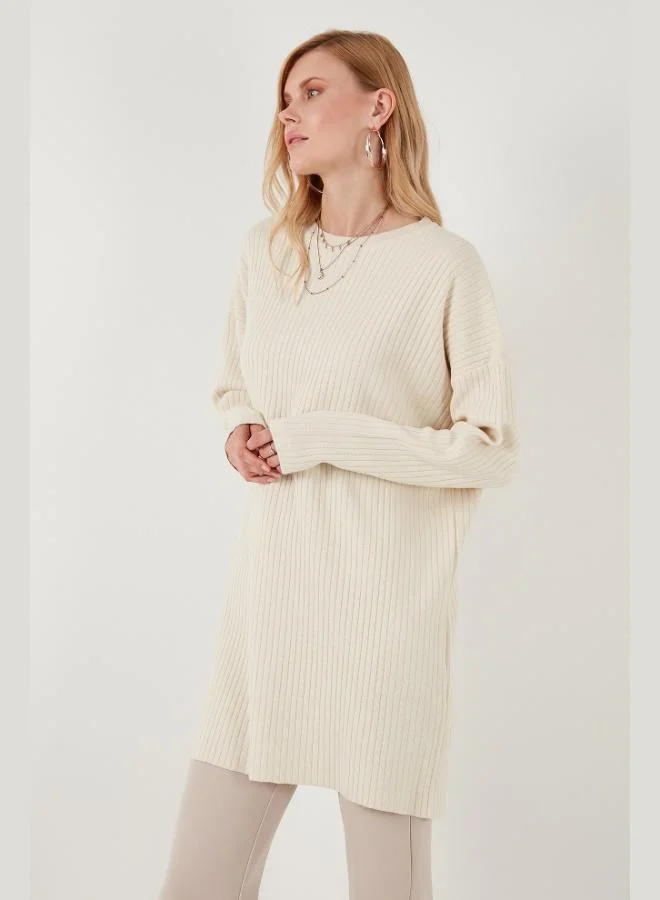 ليلا ليلا تريكو سويتر نسائي بياقة مستديرة