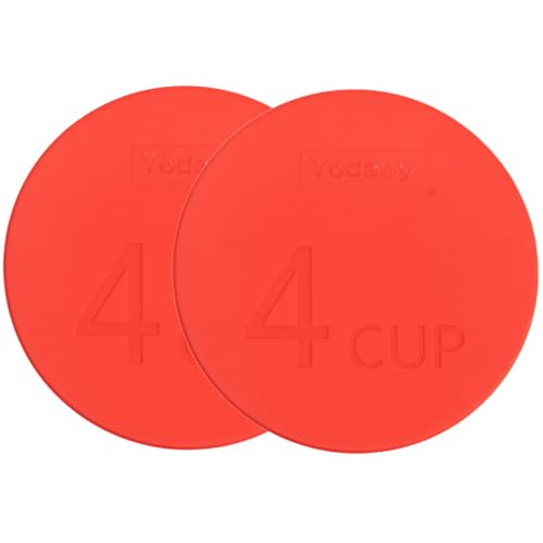 Yodecy Silicone Bowl Lids fit Pyrex Glass Bowls 7201-PC 4 Cup, Yodecy Silicone Bowl Lids fit Anchor Hocking Glass Bowls 7201-PC 4 Cup,Replacement Lids(2 Pack Red) - Image 1
