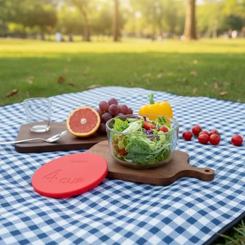 Yodecy Silicone Bowl Lids fit Pyrex Glass Bowls 7201-PC 4 Cup, Yodecy Silicone Bowl Lids fit Anchor Hocking Glass Bowls 7201-PC 4 Cup,Replacement Lids(2 Pack Red) - Image 4