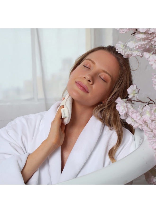 Daily Concepts Exfoliating Body Scrubber with Soft Side, Cotton and Foam, Off White - Image 4