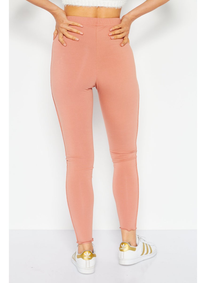 Reebok Women Sportswear Fit Pull-On Training Legging, Orange  - Image 2