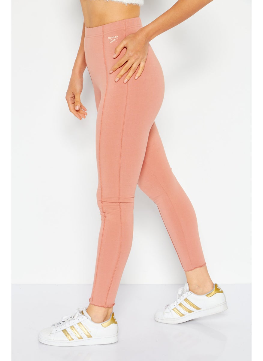 Reebok Women Sportswear Fit Pull-On Training Legging, Orange  - Image 3