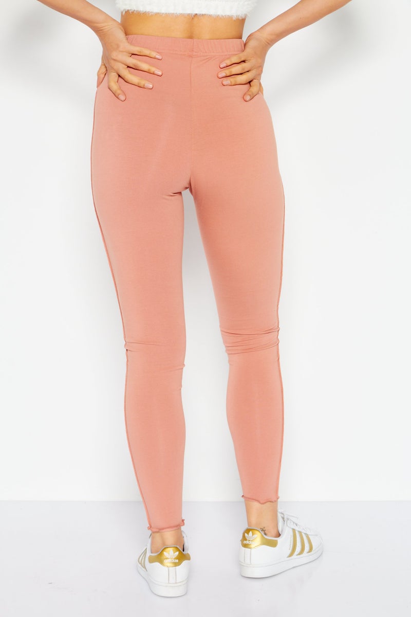 Reebok Women Sportswear Fit Pull-On Training Leggings, Orange - Image 2