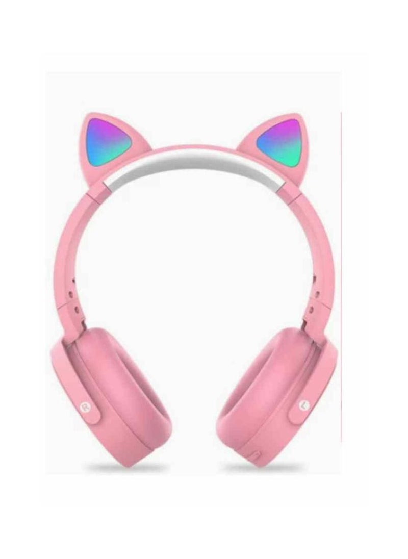 Generic - Wireless Bluetooth On-Ear Headphone with Pop Bubbles, LED Lights, Silicone Push and Pop Fidget Toy Headphone Colorful Stereo Wireless Bluetooth Headset for Mobilephone Tablet PC,Foldable (PINK) - Image 1