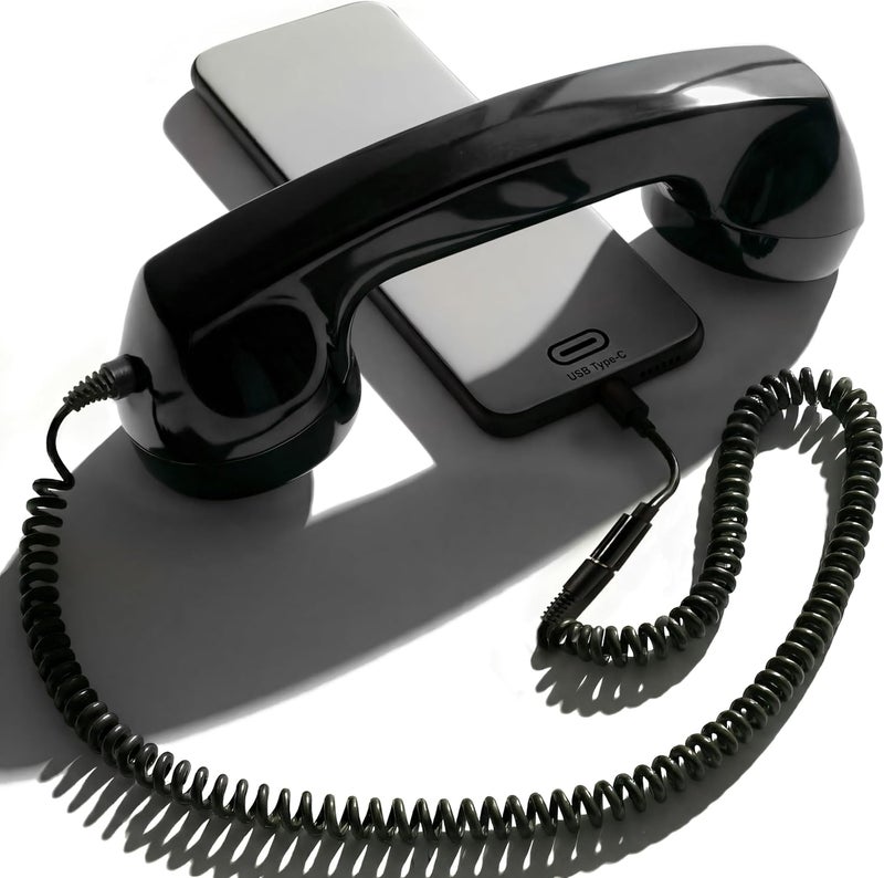 Opis Technology 60s Micro: Cellphone Retro handset/Old-Style Headset for All Cell-Phones (Black) - Image 1