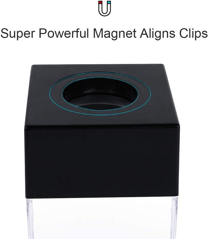 grwanpen ® 2 Magnetic Paper Clip Dispenser Boxes with 100 Metal Paper Clips Each,Black - Image 3