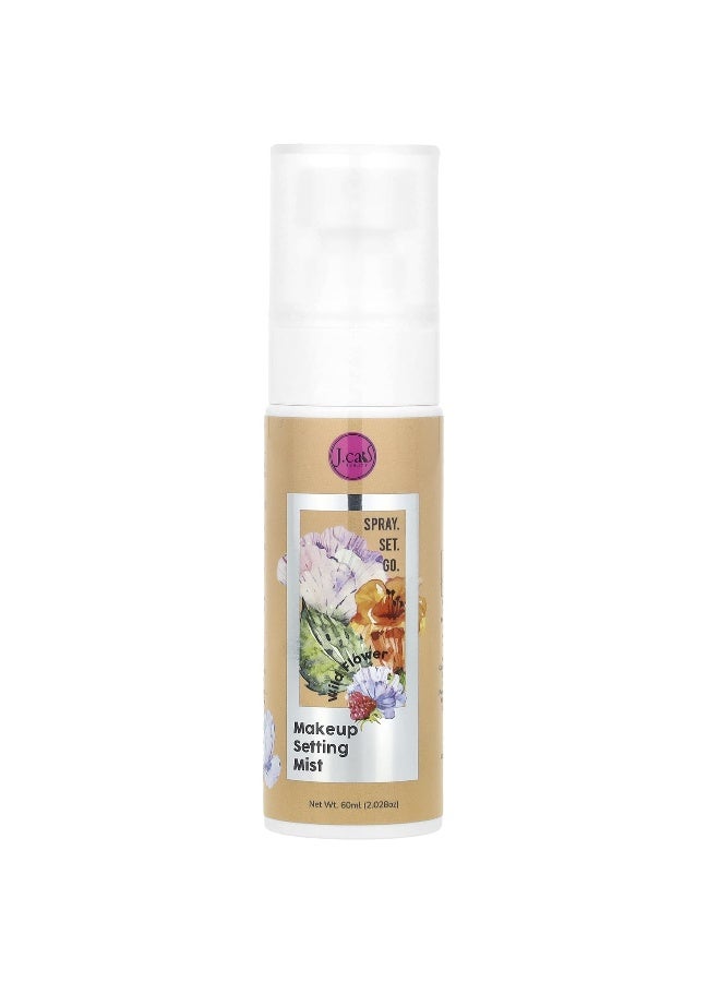 Jcat Beauty J.Cat Beauty, Spray, Set, Go, Makeup Setting Mist, Matte Finish, Wild Flower, 2.028 oz (60 ml)  - Image 1