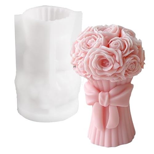 OXYGLOBE Candle Mould Silicone, Pillar Candle Mould for Bouquet Candle Making Ideal for Aromatherapy Candle Creation, Pillar Candle Mould Silicone Perfect for Valentine's Day Gifts Durable Design - Image 1