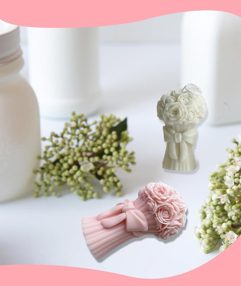 OXYGLOBE Candle Mould Silicone, Pillar Candle Mould for Bouquet Candle Making Ideal for Aromatherapy Candle Creation, Pillar Candle Mould Silicone Perfect for Valentine's Day Gifts Durable Design - Image 3