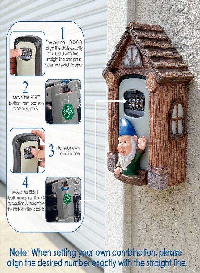 memeyou Key Lock Box with Code for Outside - Wall Mount Outdoor Key Holder - Large Lockbox - House Portable Spare Combination Key Hider for Home Office Security Safe Storage - Image 4