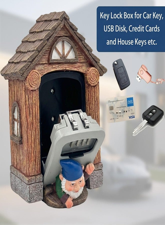 memeyou Key Lock Box with Code for Outside - Wall Mount Outdoor Key Holder - Large Lockbox - House Portable Spare Combination Key Hider for Home Office Security Safe Storage - Image 2
