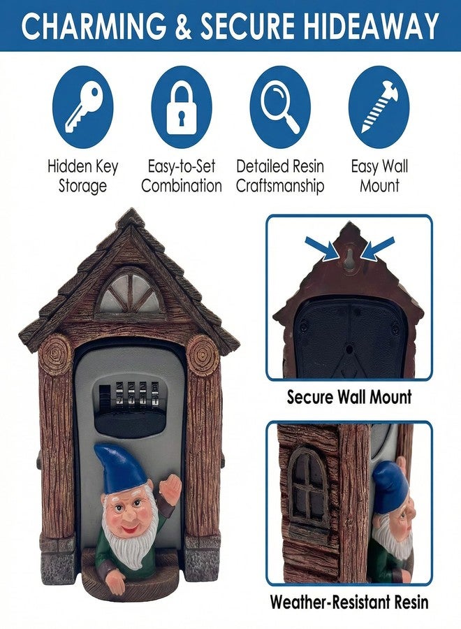memeyou Key Lock Box with Code for Outside - Wall Mount Outdoor Key Holder - Large Lockbox - House Portable Spare Combination Key Hider for Home Office Security Safe Storage - Image 5