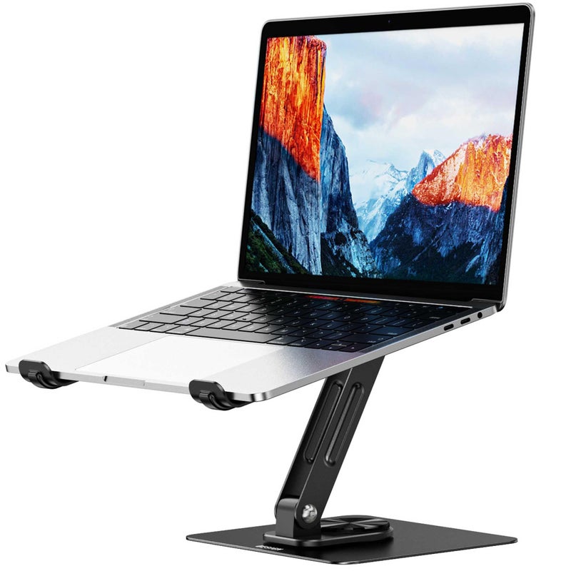 BESIGN LS12 Laptop Stand with 360 Rotating Base Ergonomic Adjustable Notebook Holder Computer Riser Stand Compatible with Air Pro Dell HP Lenovo More 1014 Laptops Black - Image 2