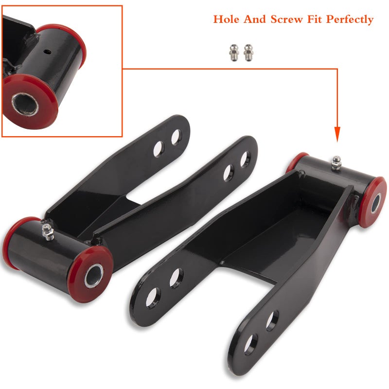 Generic TOPEND (2-pack) 2 Inch Drop Shackles - 2" Rear Drop Lowering Shackle Kit Replaces # 410520 Compatible with Chevy Silverado & GMC Sierra 1500 C1500  - Image 2