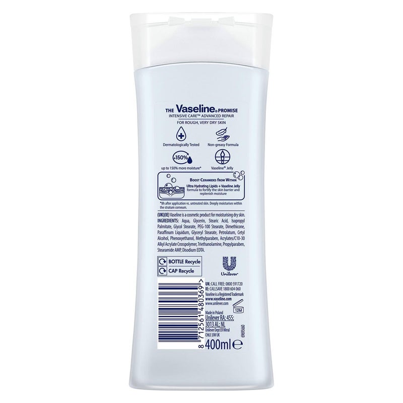 Vaseline Intensive Care Advanced Repair Fragrance Free Body Lotion 400 mL wit - Image 2
