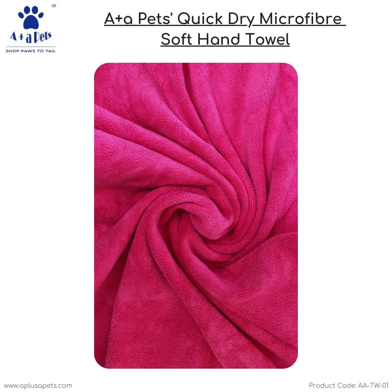 A+a Pets Aa Pets Quick Dry Microfiber Pet Shower Towel Super Absorbent Dog Towel No Piling Cat Grooming Towel Pink - Image 2