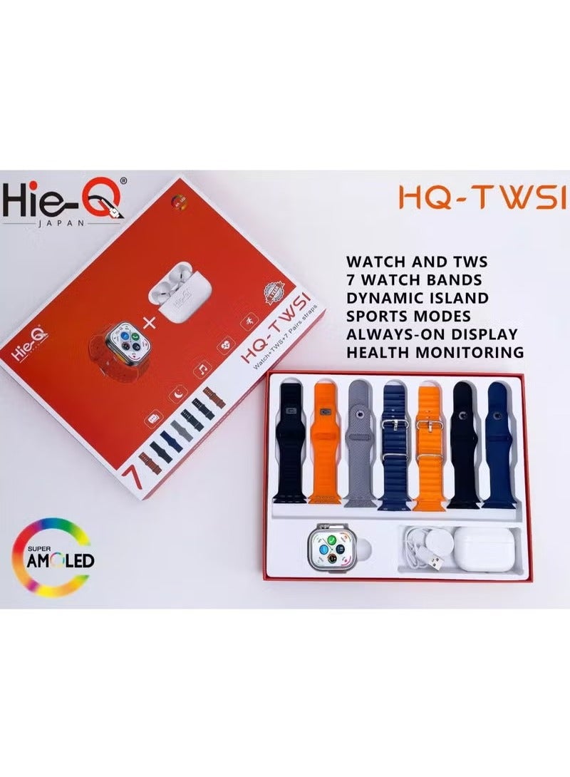 Hie-Q Smartwatch & Wireless Earbuds Combo – Fitness Tracker with Heart Rate Monitor, Waterproof Smartwatch + True Wireless Earbuds for Music & Calls – Ideal Gift Set for Men & Women - Image 2